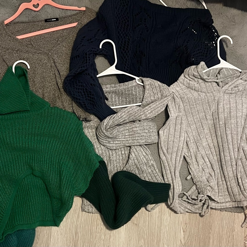 Five crop top sweaters
